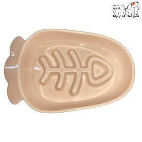 Hal mintájú kerámia evéslassító cicatál - Bézs