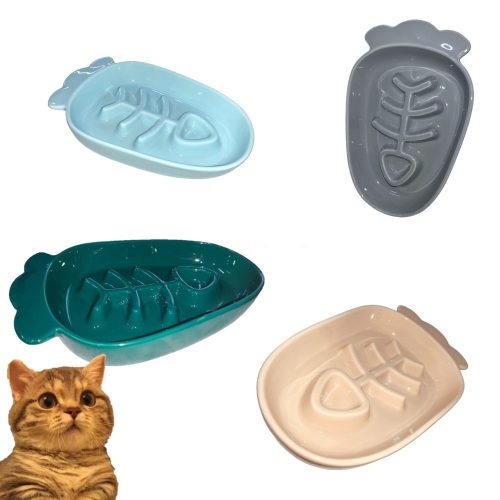 Hal mintájú kerámia evéslassító cicatál - Bézs