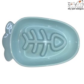   Hal mintájú kerámia evéslassító cicatál - Halványkék