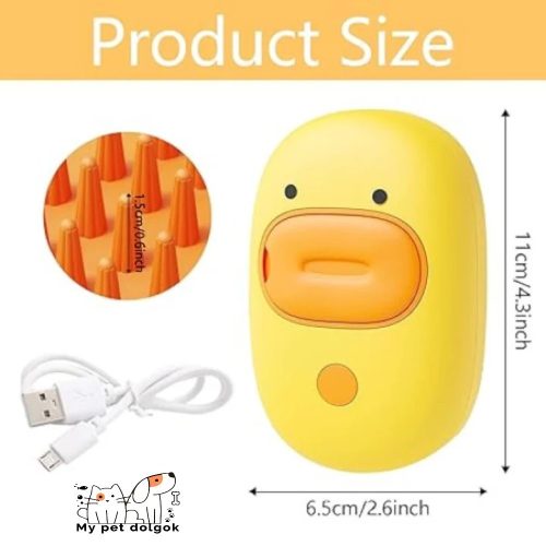 3 in1 Elektromos gőzös masszázs kefe - kacsa design - Fehér