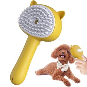   Kisállat gőzös masszázskefe,öntisztító fésű - Sárga