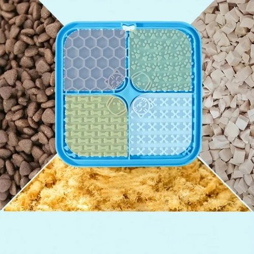 Prémium kisállat evéslassító nyalószőnyeg,kutya-macska mintázattal