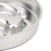 Csontos kétoldalú evéslassító,habzsolásgátló fém kutyatál-22cm