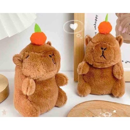 Capybara Plüss Játék – Narancs a Fején, 23cm