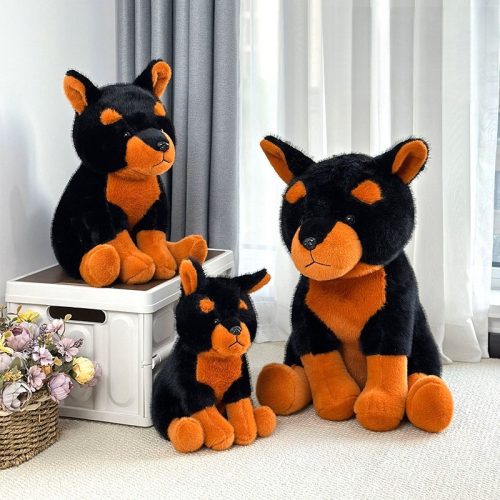 Ülő Rottweiler plüss játék 1db-32 cm