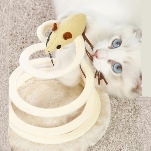 Spirál rugós játékegér és kaparó macskáknak