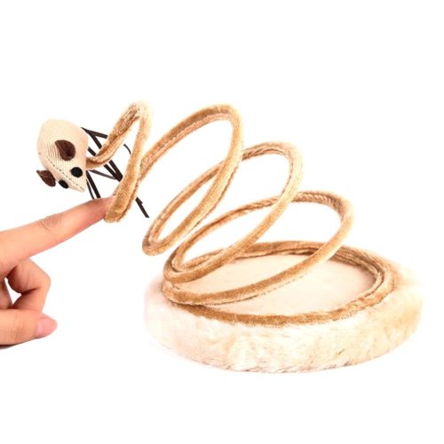 Spirál rugós játékegér és kaparó macskáknak