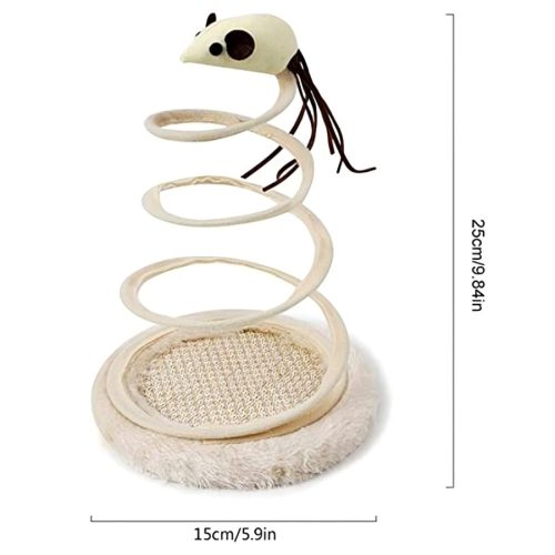 Spirál rugós játékegér és kaparó macskáknak