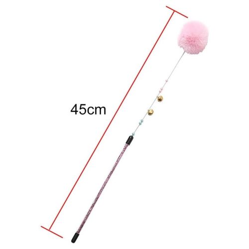 Macska csörgős játékpálca -Plüss gombóc