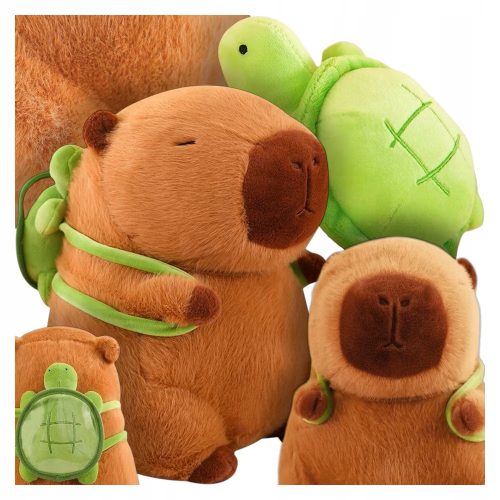 Capybara plüss játék teknős hátizsákkal-22cm