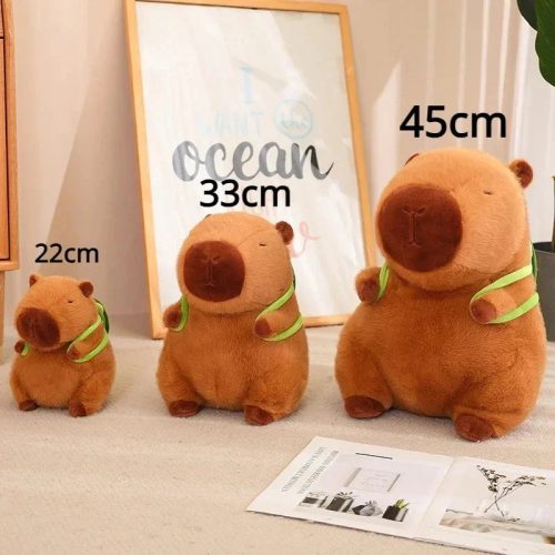 Capybara plüss játék teknős hátizsákkal-22cm