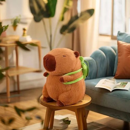 Capybara plüss játék teknős hátizsákkal-22cm