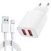 Gyors hálózati töltő 2 x USB porttal + Lightning kábel 3A
