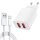 Gyors hálózati töltő 2 x USB porttal + Lightning kábel 3A