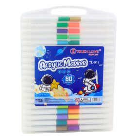 Akril festék filctoll készlet hordozható tárolóban-80db