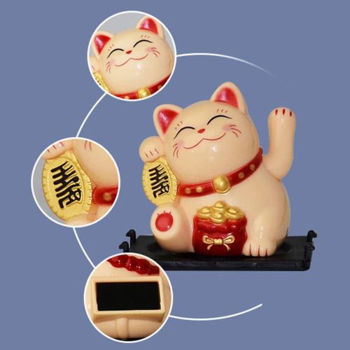 Maneki Neko napelemes szerencsehozó macska