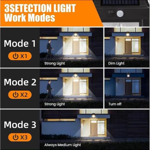 Solar Mozgásérzékelő Napelemes Kültéri Lámpa-DK-888