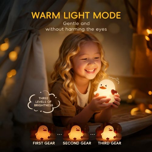 Szilikon kacsás éjjeli lámpa - meleg fényű, puha tapintású éjszakai fény