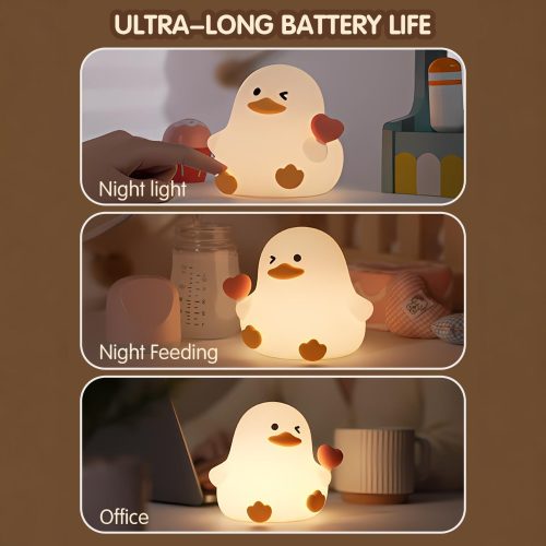 Szilikon kacsás éjjeli lámpa - meleg fényű, puha tapintású éjszakai fény
