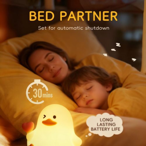 Szilikon kacsás éjjeli lámpa - meleg fényű, puha tapintású éjszakai fény