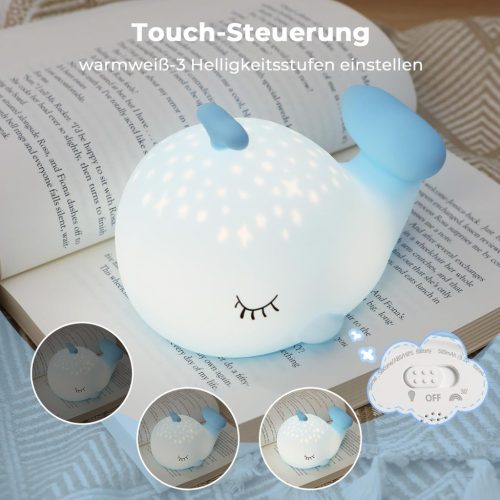 Puhatapintású Bálna Szilikon Éjszakai Fény – Színes és Meleg fényű