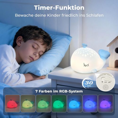 Puhatapintású Bálna Szilikon Éjszakai Fény – Színes és Meleg fényű