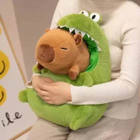 Capybara plüss játék dinoszaurusz szájában 32cm