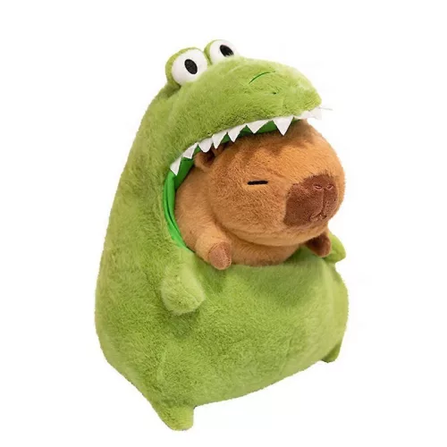 Capybara plüss játék dinoszaurusz szájában 32cm