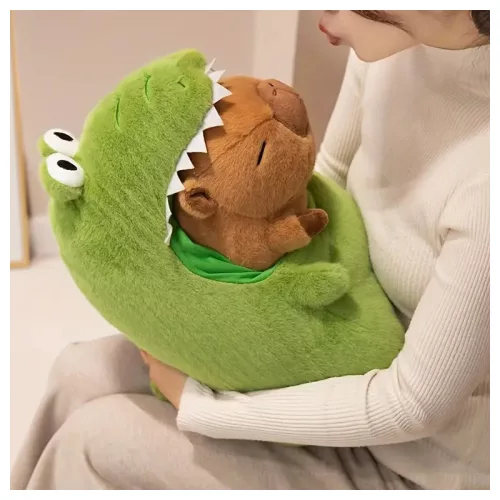 Capybara plüss játék dinoszaurusz szájában 32cm
