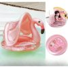 Csillámos flamingó felfújhatós úszógumi levehető napfényvédővel - 85cm