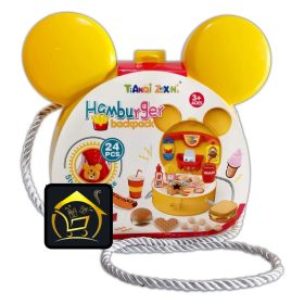   Aranyos hamburgeres játék táska gyerekeknek - 24részes szett