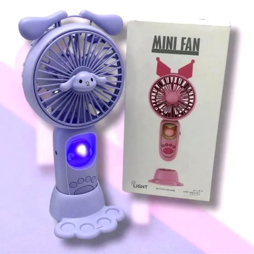 Hordozható nyuszis kézi,asztali ventilátor LED világítással