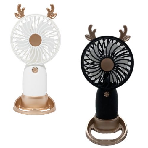 Hordozható mini kézi,asztali ventilátor telefontartóval - rénszarvas