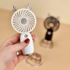 Hordozható mini kézi,asztali ventilátor telefontartóval - rénszarvas