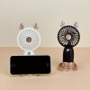 Hordozható mini kézi,asztali ventilátor telefontartóval - rénszarvas