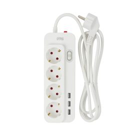 WinningStar Hosszabító 4 aljzat, +3 USB Elosztó