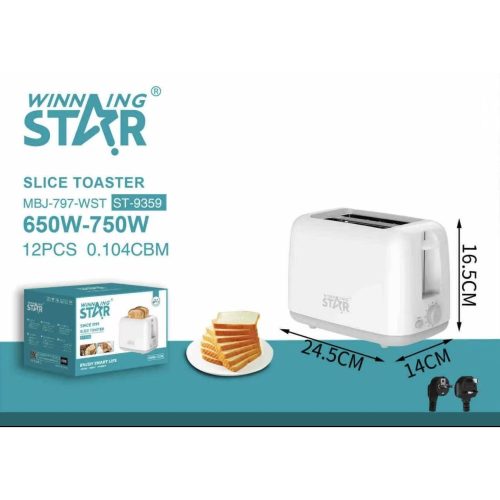 WinningStar Kétszeletes Kenyérpirítós,7 szintű barnítás