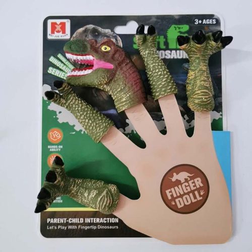 5 darabos dinoszaurusz ujjbáb szett gyerekeknek