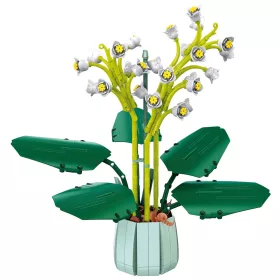 Építőkockás gyöngyvirág dekoráció 610db - 40x38cm 