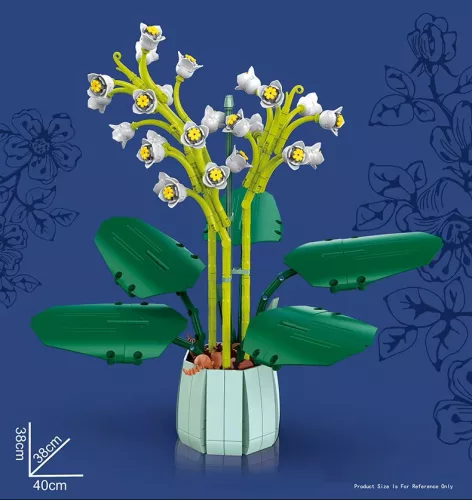 Építőkockás gyöngyvirág dekoráció 610db - 40x38cm 