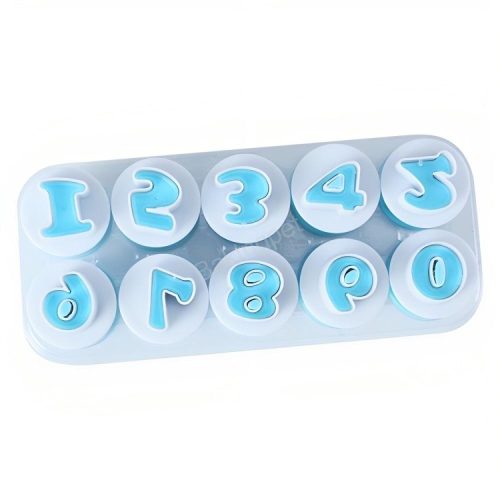 Szám rugós fondant és marcipán kiszúró-10 db