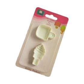 Műanyag fondant kiszúró, Jégkrém forma-2 db
