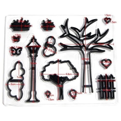 Sziluett kiszúró szett-Park téma