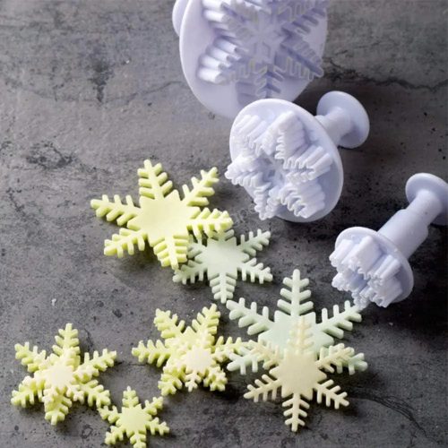 Hópehely mintás rugós fondant kiszúró forma-3 db