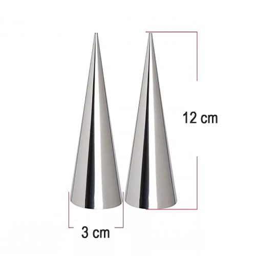 Fém Tölcsér Sütőforma, Habroló Forma – 6 db-os Szett (3 cm átmérő)