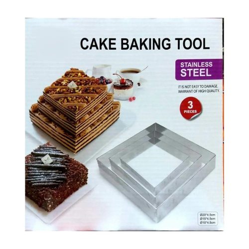 Fém tortaforma,mousse forma-3 darab négyzet