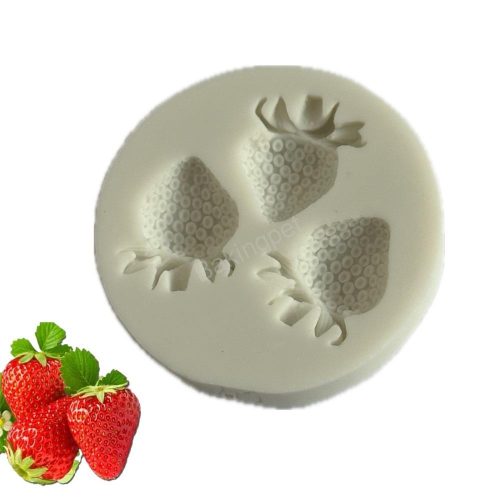 Szilikon fondant és marcipán mintázó-eper 5,3x5,3cm