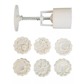 Műanyag sütemény és mooncake mintázó-6 db virágok