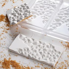   Polikarbonát bonbon forma, táblás csokoládé-gyémánt mintás