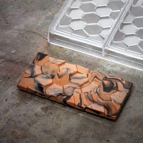 Polikarbonát bonbon forma, táblás csokoládé-hatszög